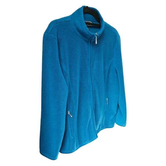KAREN SCOTT Sport Petites Women's Teal Casual Fleece Zip- Up Jacket - Picture 6 of 11